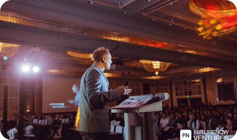 Speaker in front of an audience